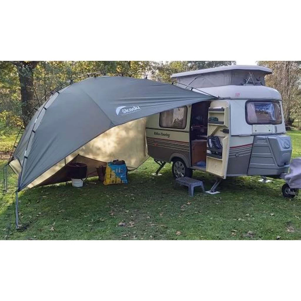 Femkes RooftoptentsSkadu Too Luifel Met Zijwanden Blauw Grijs 1 Femkes RooftoptentsSkadu Too Luifel Met Zijwanden Blauw Grijs