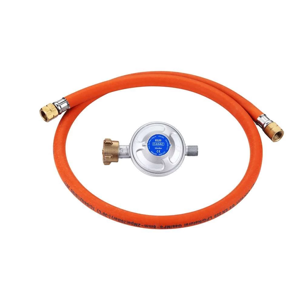Cadac Gasdrukregelaar 50mbar Met Slang 1 Cadac Gasdrukregelaar 50mbar Met Slang