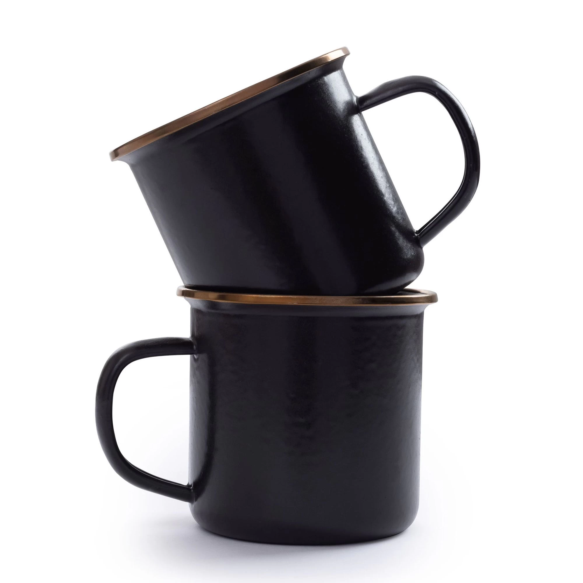 Barebones Emaille Mok 473 Ml Charcoal 2-pack 1 Barebones Emaille Mok 473 Ml Charcoal 2-pack