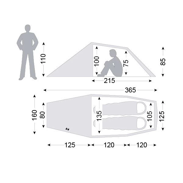 Nordisk Halland 2 LW Lichtgewicht Tunneltent 2 Nordisk Halland 2 LW Lichtgewicht Tunneltent - Afbeelding 2