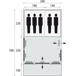 Bardani Spitfire 340 XL RSTC Tunneltent 2022 -Professionele winkel voor kampeerartikelen 112209 180 14 1