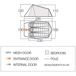 Vango Soul 300 Tunneltent -Professionele winkel voor kampeerartikelen 112449 300 04 1