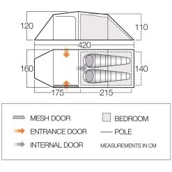 Vango Omega 250 Lichtgewicht Tunneltent Pamir Green -Professionele winkel voor kampeerartikelen 112457 300 05 1