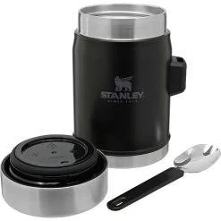 Stanley PMIClassic Legendary + Spork Lunchbeker 400 Ml Matte Black Pebble -Professionele winkel voor kampeerartikelen 115069 990 03