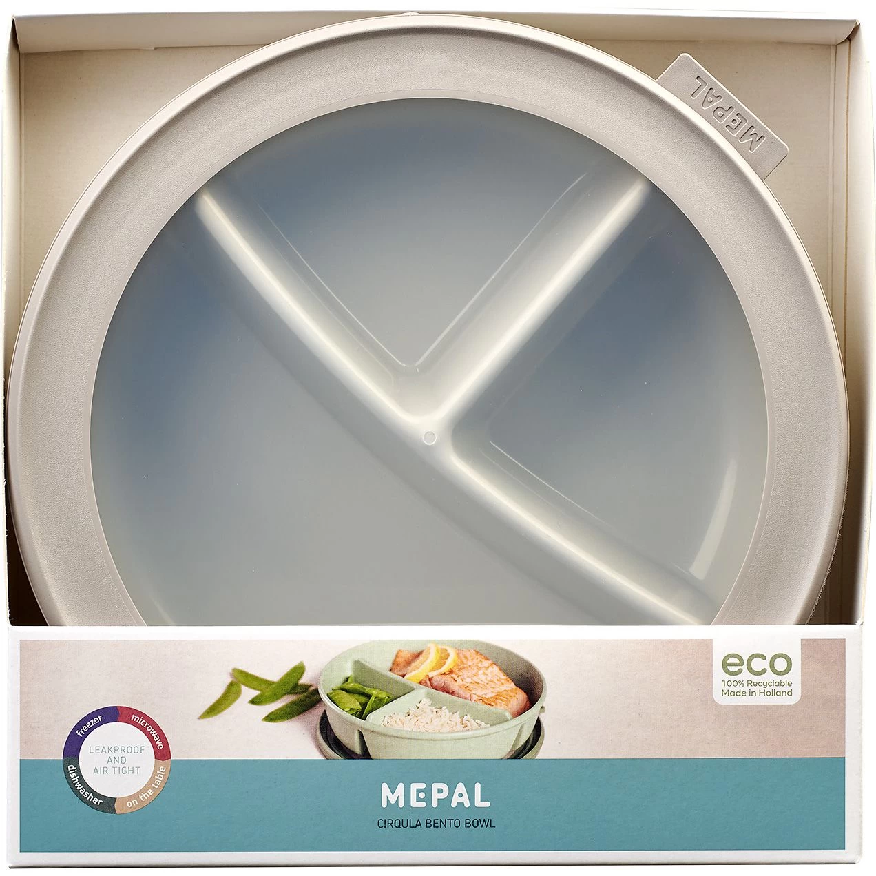 Mepal Cirqula Bento Multikom Rond 1 Liter Nordic White 2 Mepal Cirqula Bento Multikom Rond 1 Liter Nordic White - Afbeelding 2